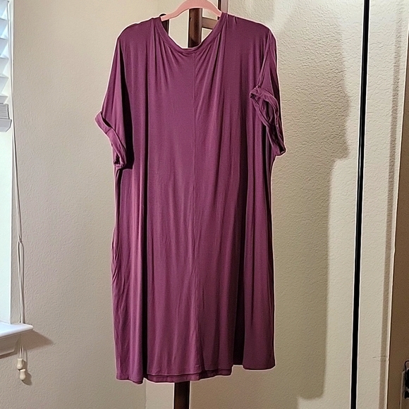 Rose tshirt dress with pockets - Picture 2 of 4